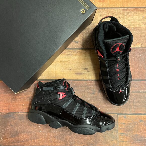 mens jordan 6 rings black and red